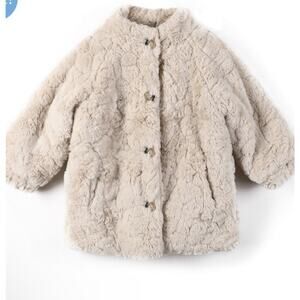 DONSJE Amsterdam Beige Fur Teddy Coat Girls Sz 2-3 NEW $225
